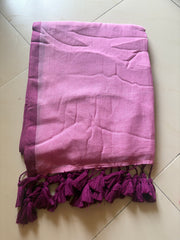 Bordered Sheroes - Plain mul cotton sarees with matching border and tassels