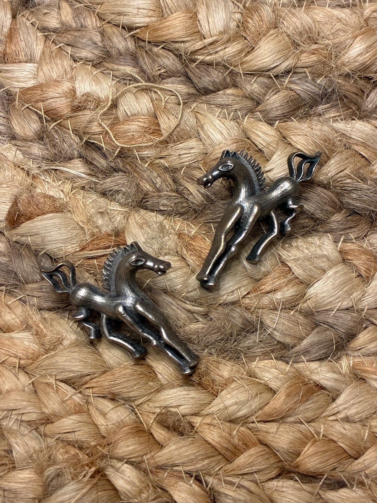 Silver Replica Horse stud earrings