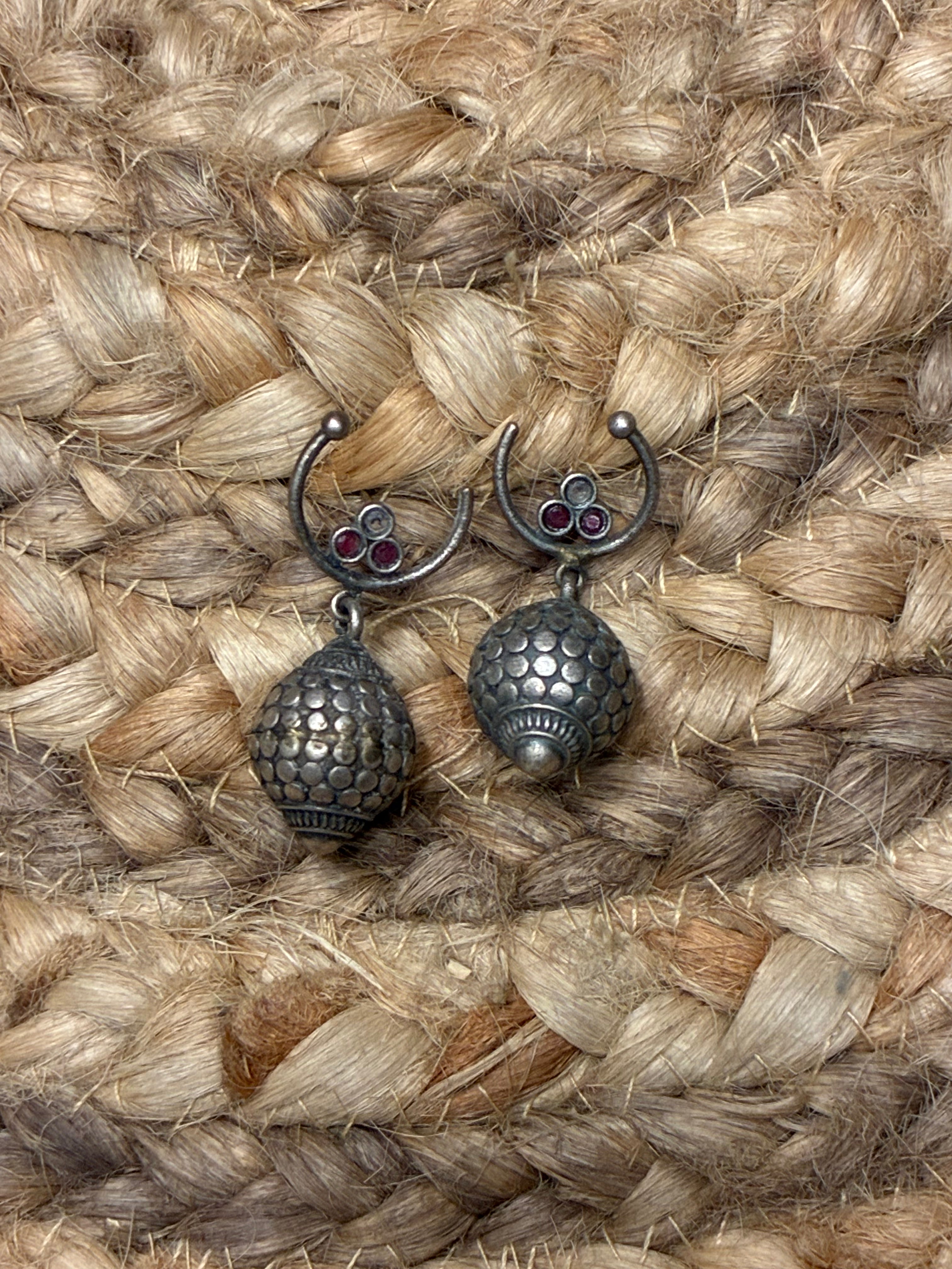 Silver Replica Disco ball dangler earrings
