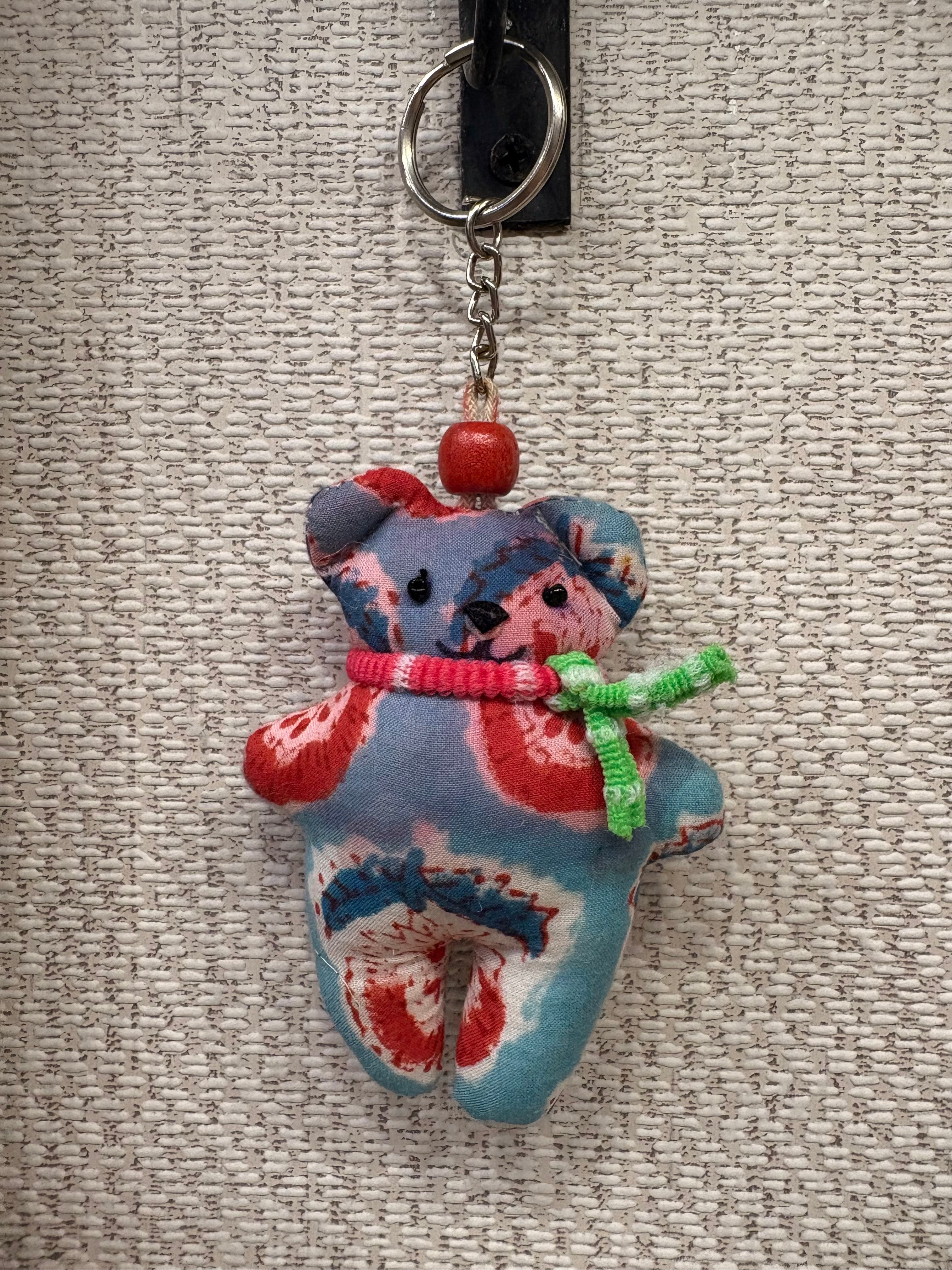 Hand-made fabric key chains/bag charms - Teddy bear