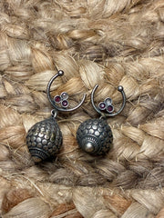 Silver Replica Disco ball dangler earrings