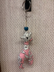 Hand-made fabric key chains/bag charms - Giraffe