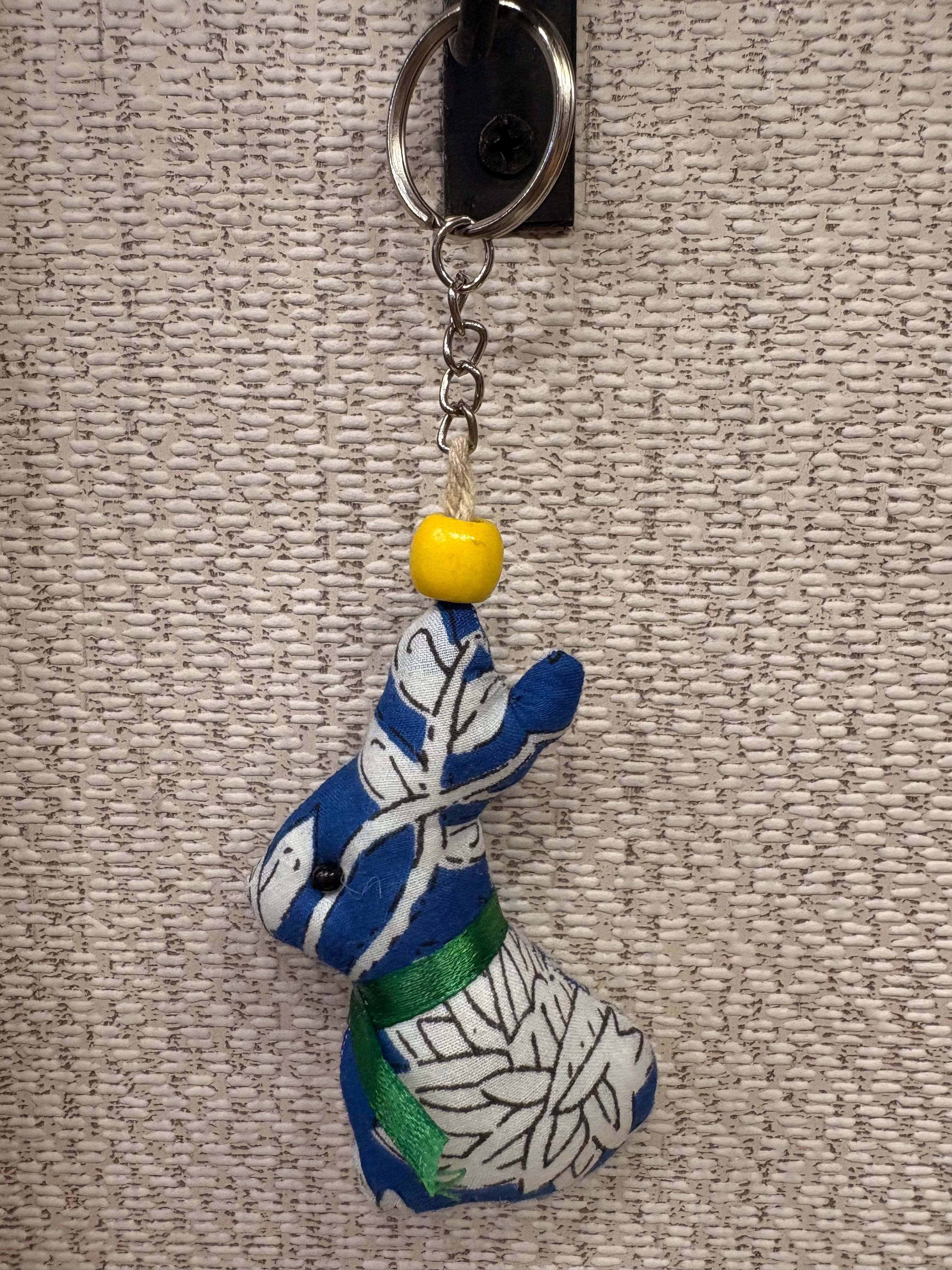 Hand-made fabric key chains/bag charms - Rabbit