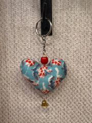 Hand-made fabric key chains/bag charms - Heart