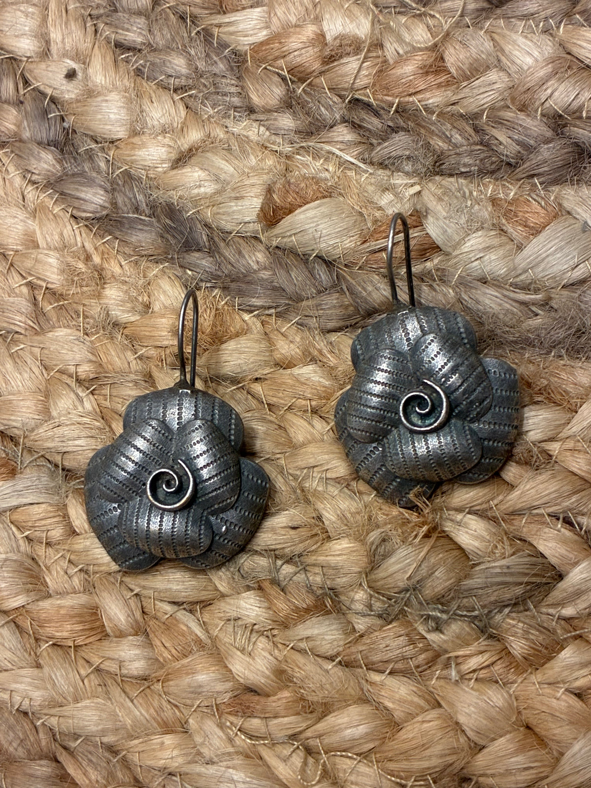 Silver Replica Rose earrings