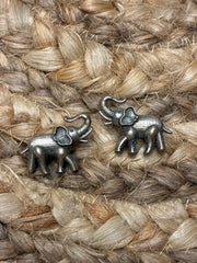 Silver Replica Elephant stud earrings - 2