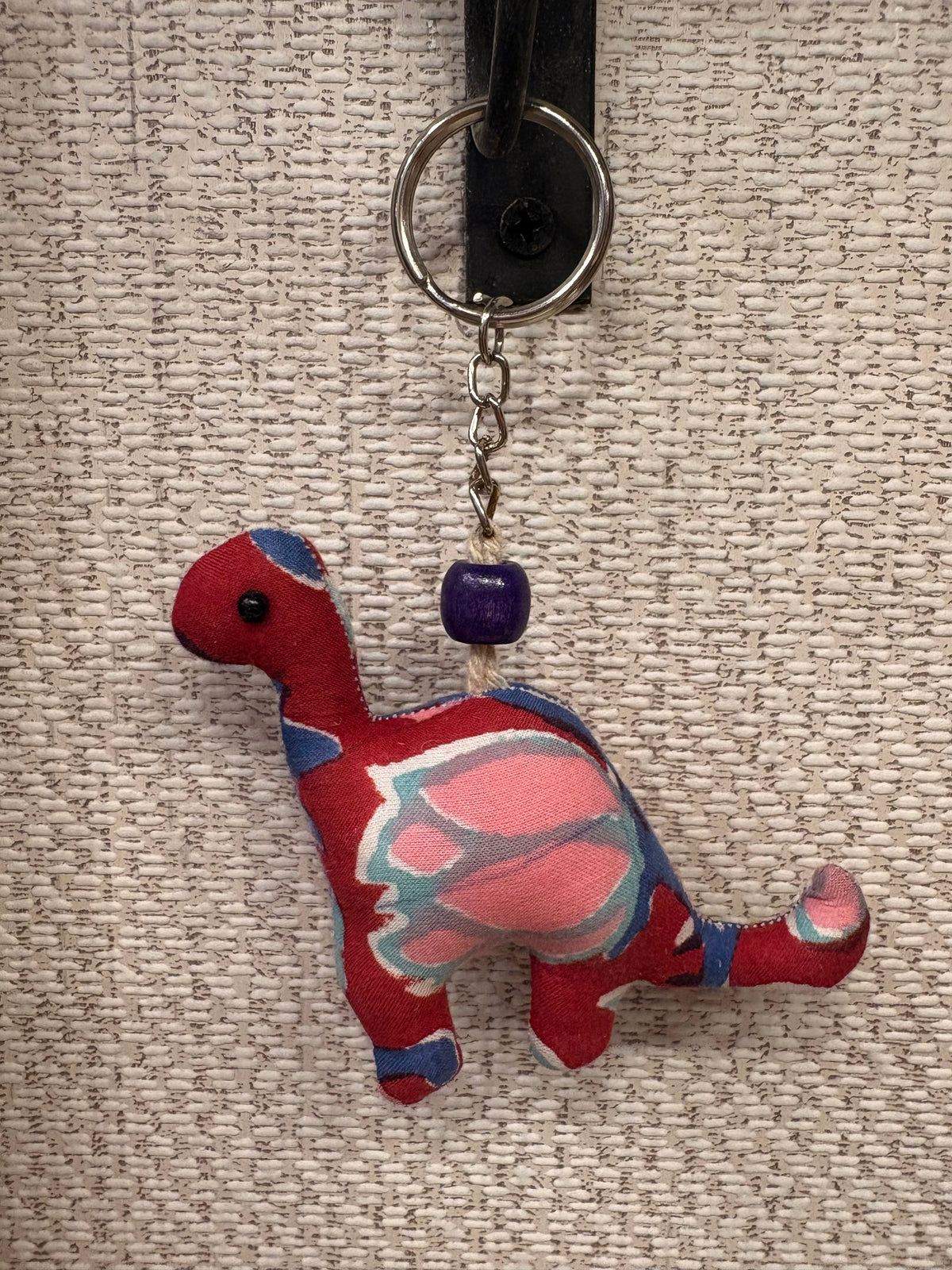Hand-made fabric key chains/bag charms - Dinosaur