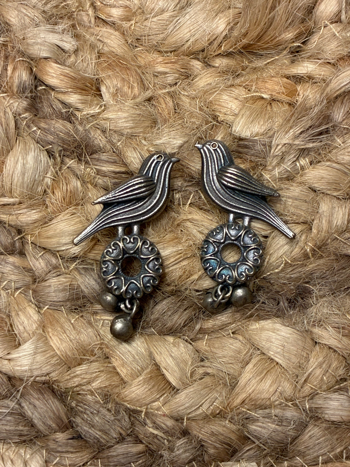 Silver Replica sparrow dangler earrings