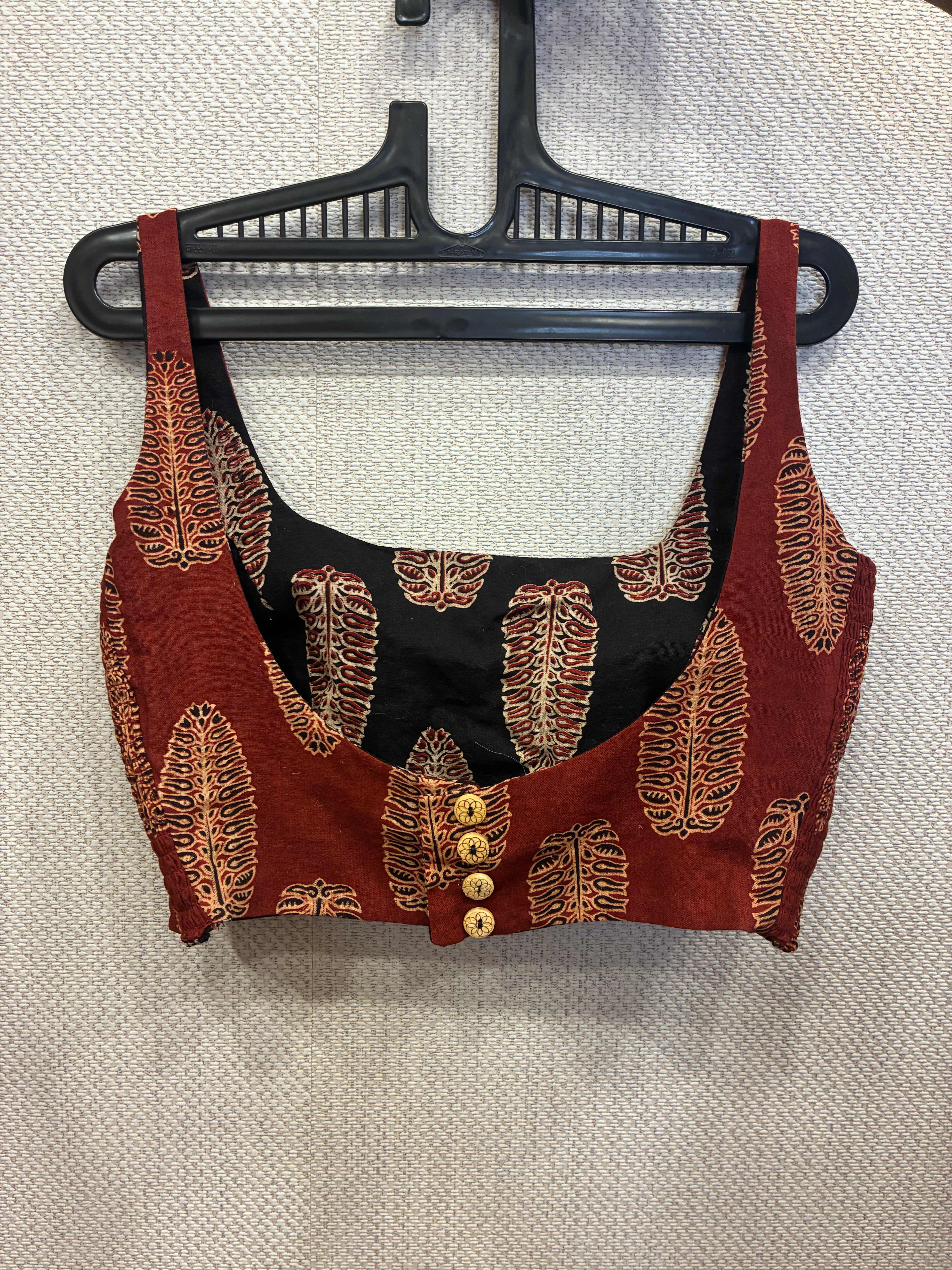 Black-brown Kuk-kuk blouses (both side wearable) - Design 1