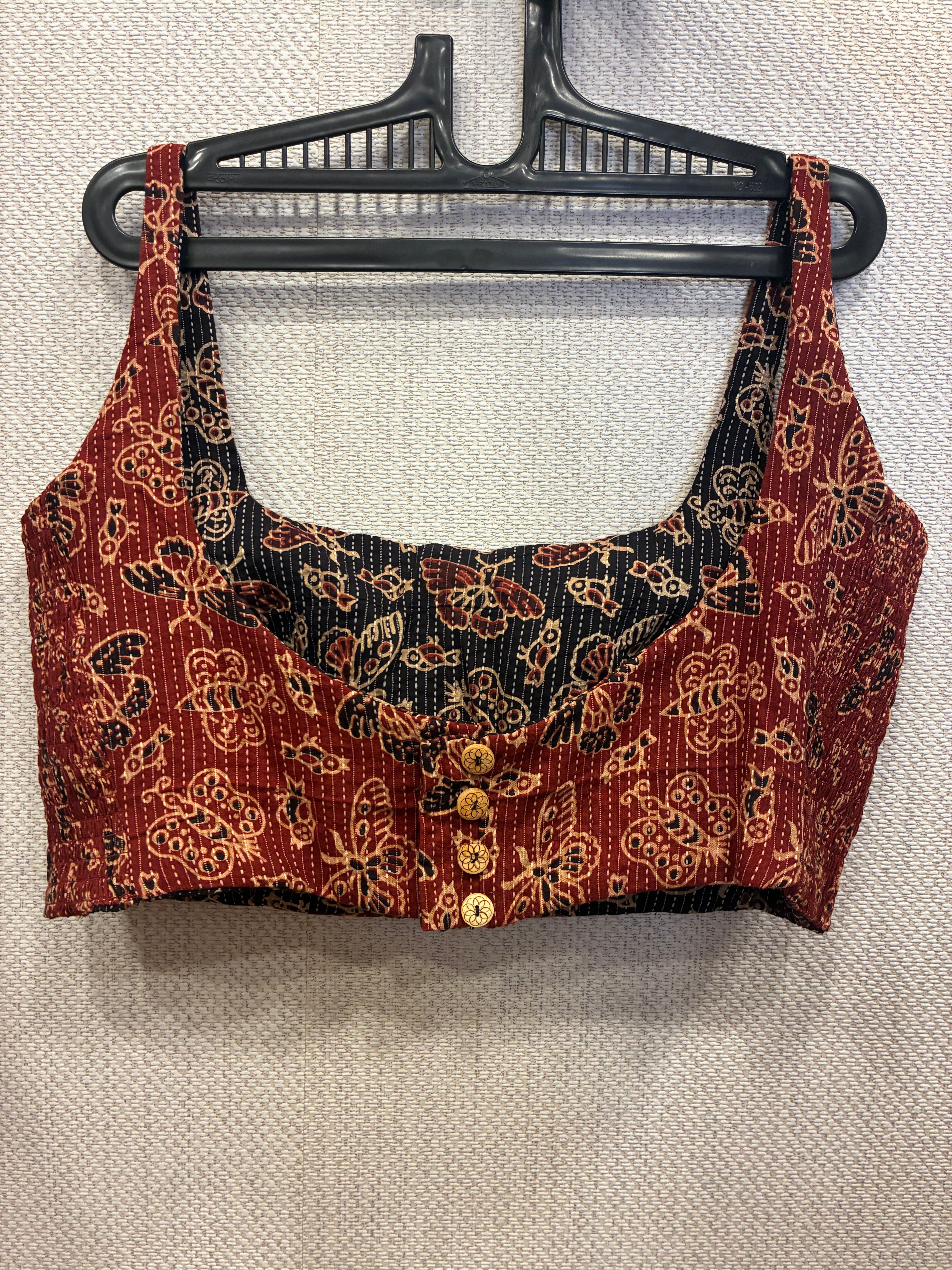 Black-brown Kuk-kuk blouses (both side wearable) - Design 2