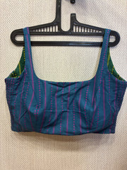 Blue-green Kuk-kuk blouses (both side wearable)