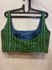 Blue-green Kuk-kuk blouses (both side wearable)