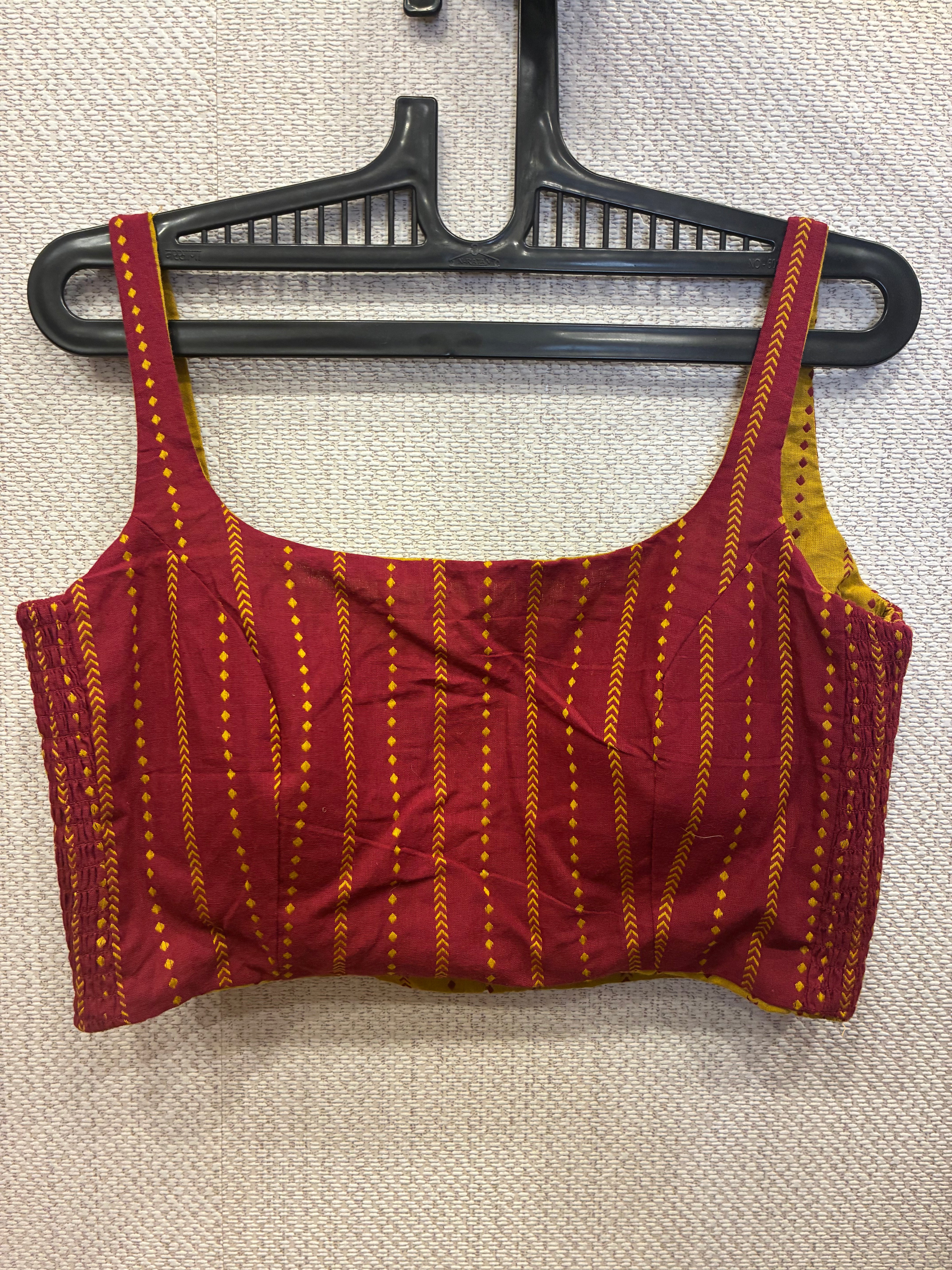 Mustard-maroon Kuk-kuk blouses (both side wearable)