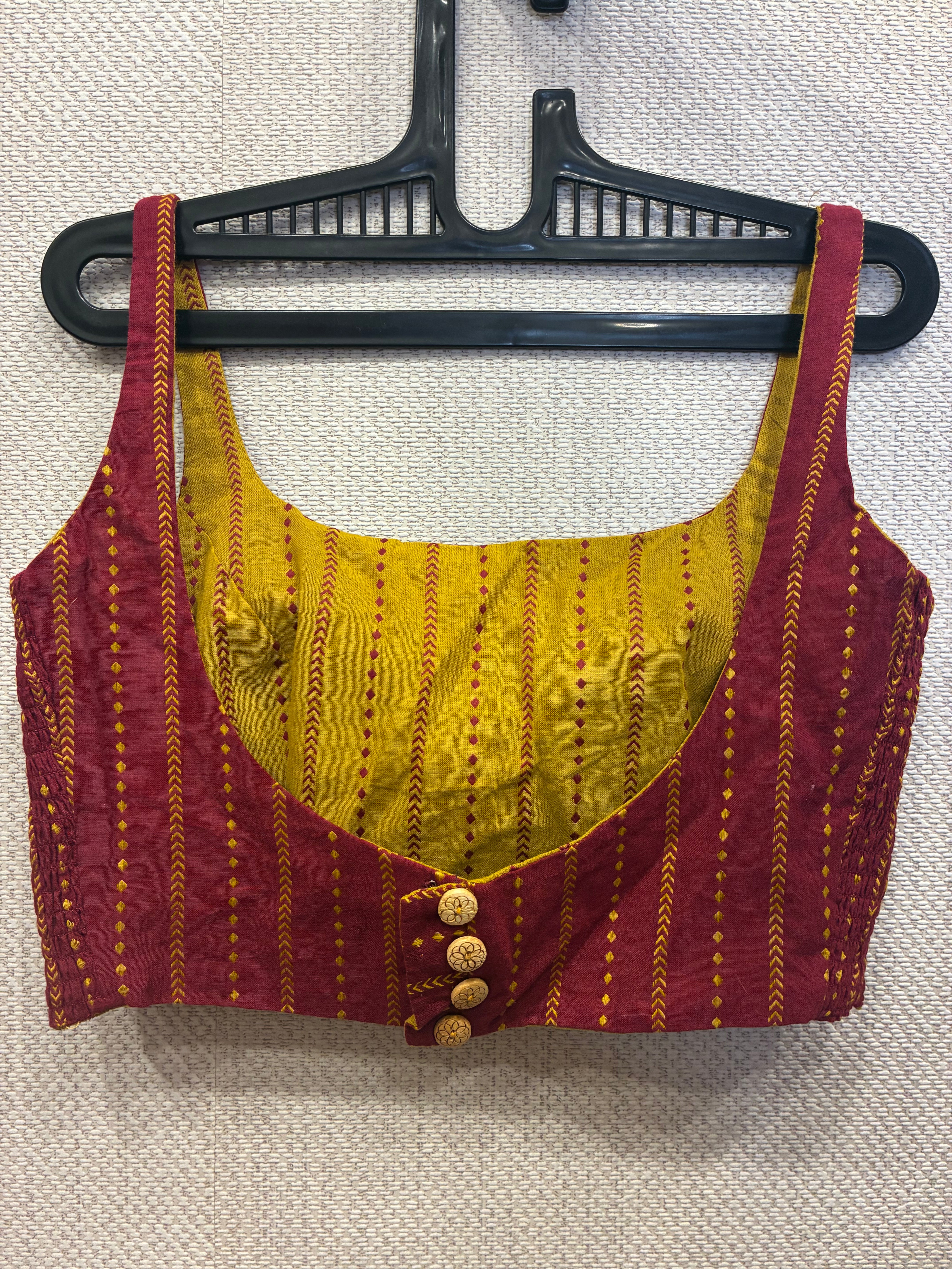 Mustard-maroon Kuk-kuk blouses (both side wearable)