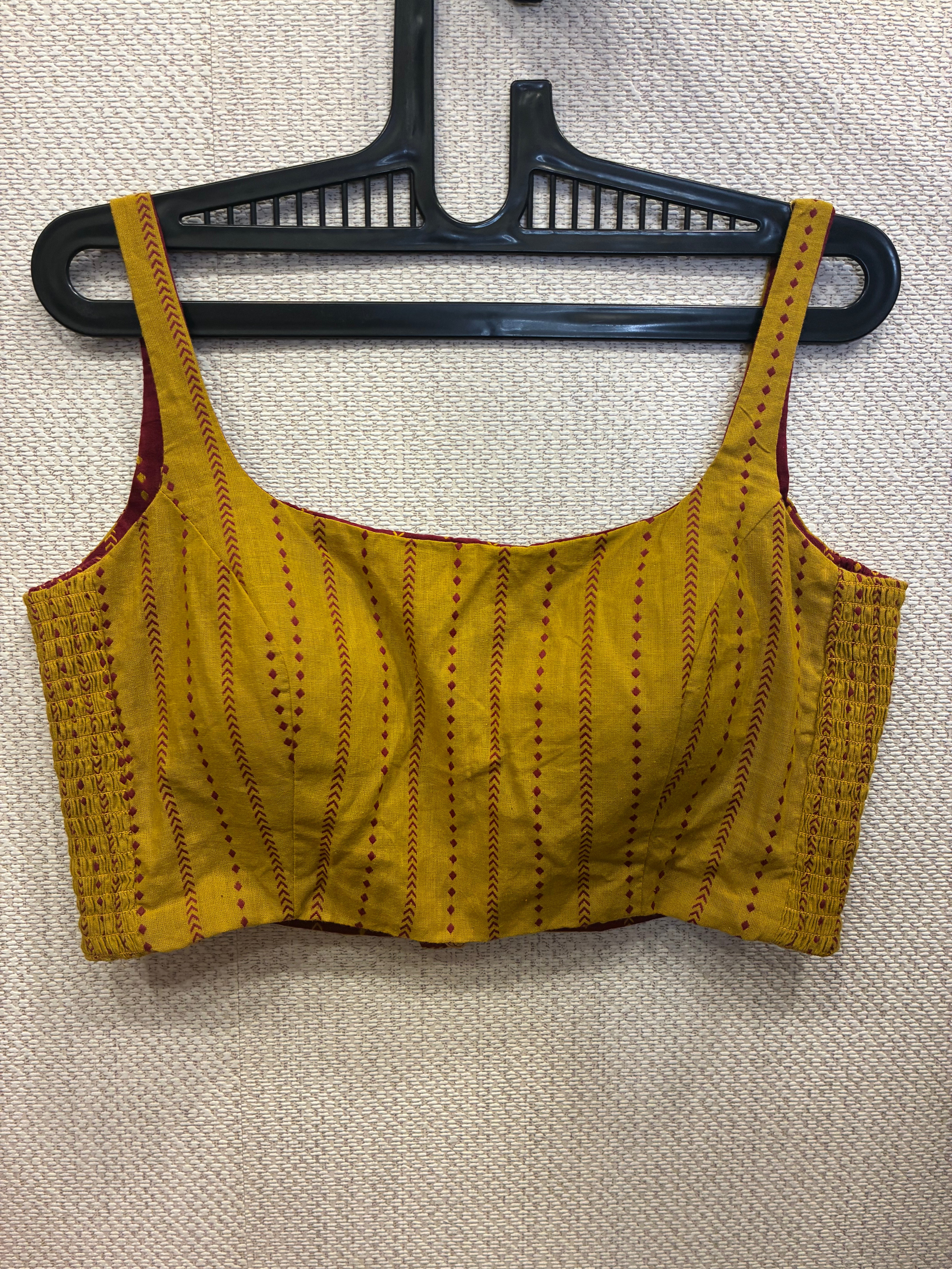 Mustard-maroon Kuk-kuk blouses (both side wearable)