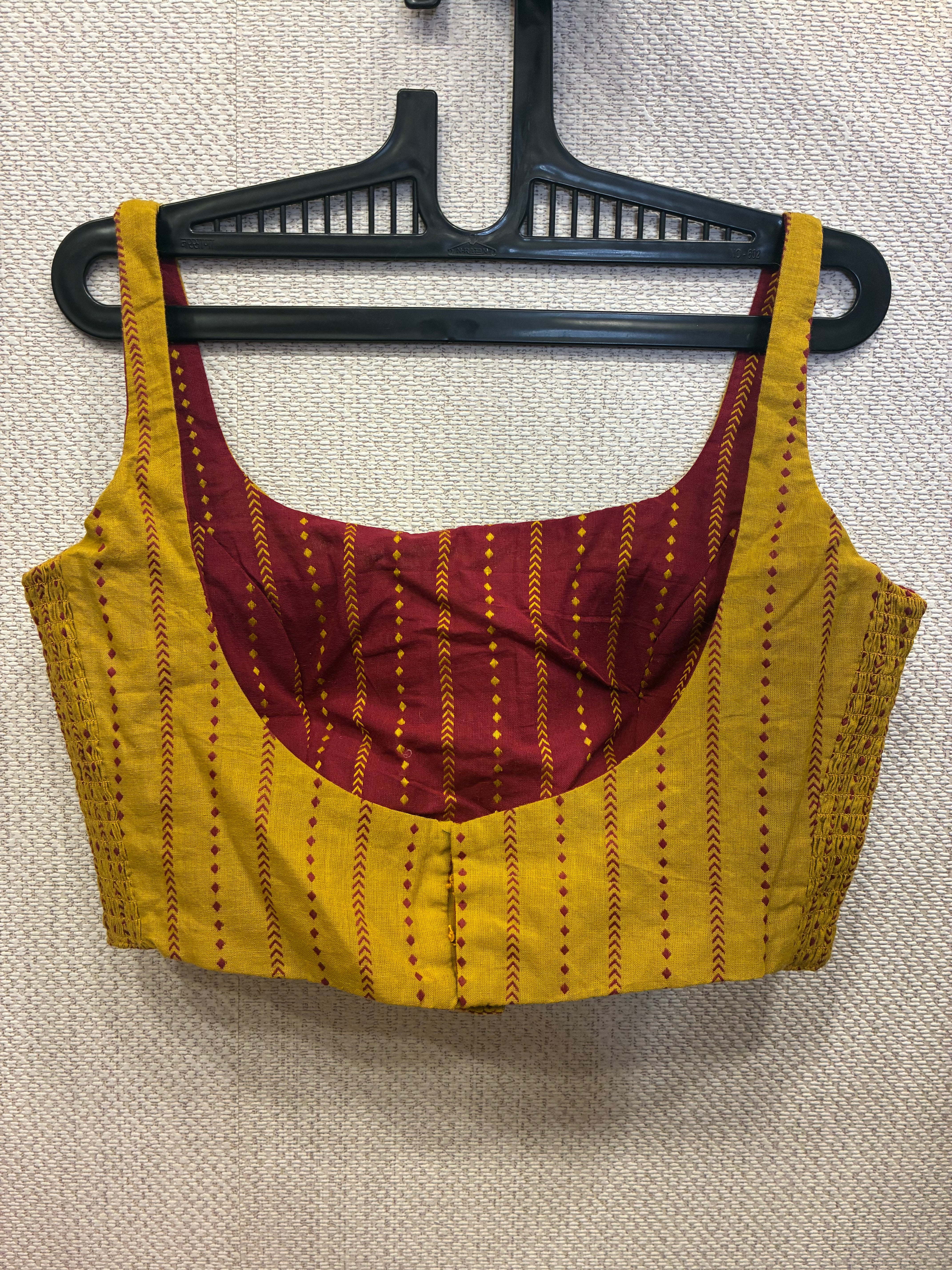Mustard-maroon Kuk-kuk blouses (both side wearable)