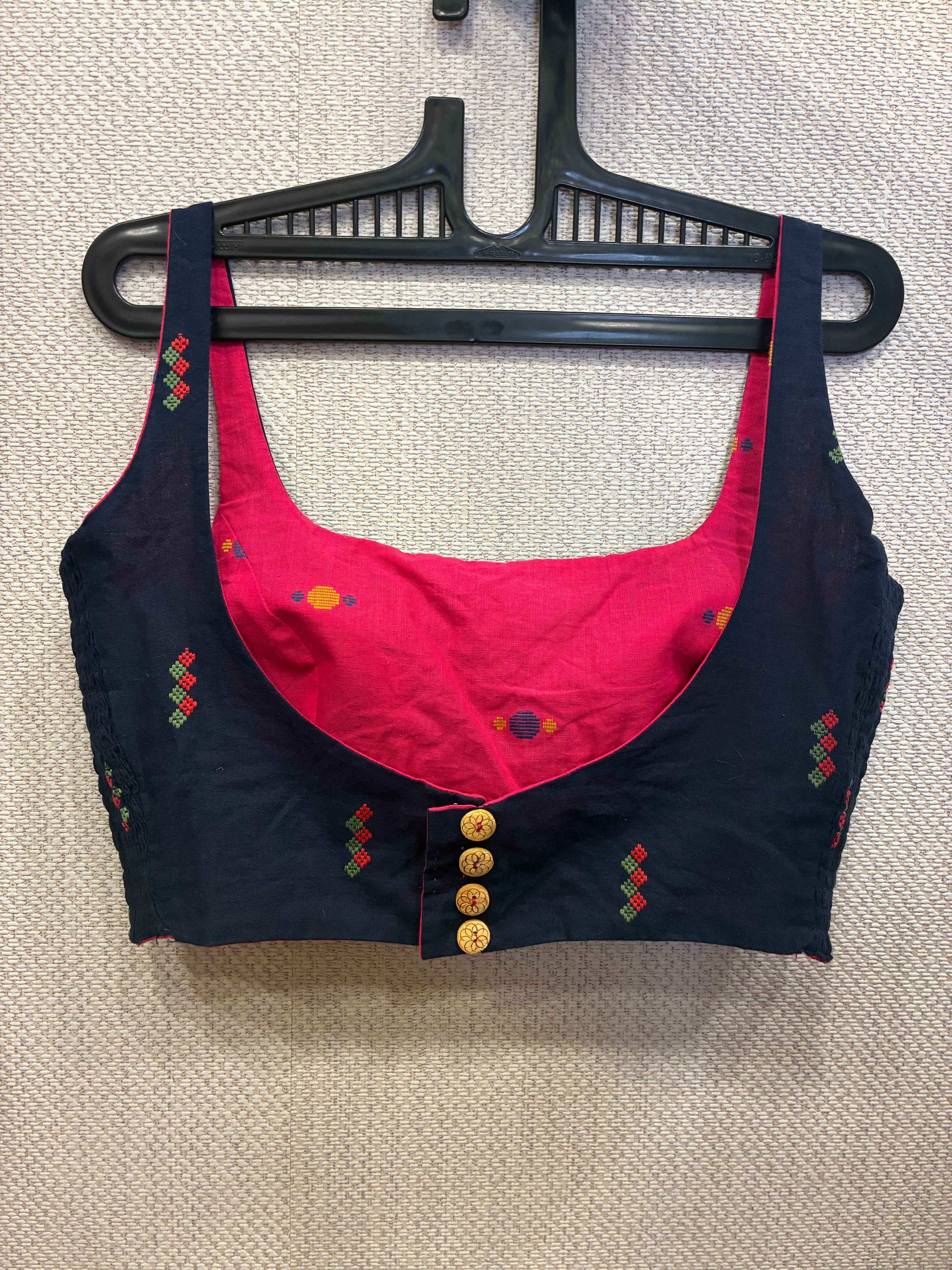 Pink-blue Kuk-kuk blouses (both side wearable)