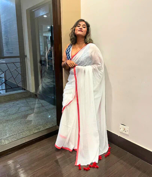 "Laal-Shada" ready-to-wear mul cotton saree 1