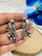Silver Replica Parrot ear studs