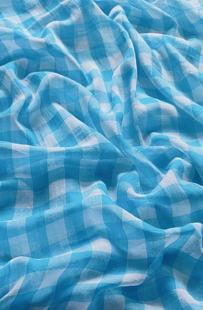 Big chequered "Gingham" collection of mul cotton saree