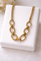 Shackle 18k gold polished stainless steel chain